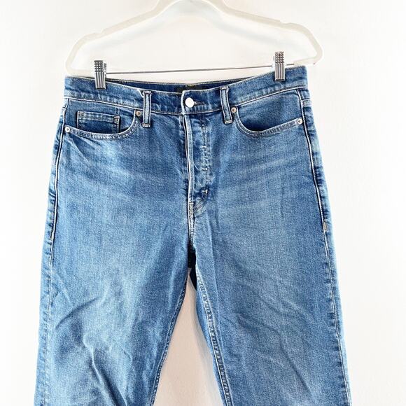 Banana Republic High Rise Button Fly Straight Leg Jeans Blue 30 Petite - Picture 5 of 12